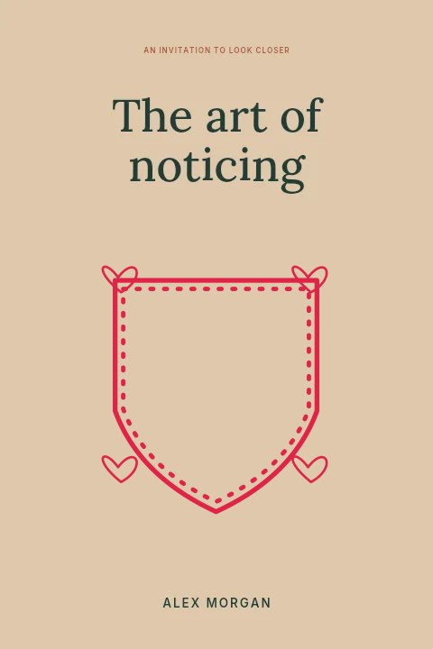 Shield frame · loop ornaments and dotted border in The art of noticing · Book cover