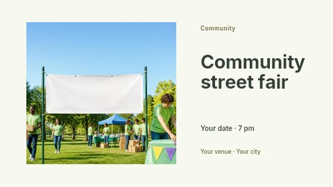 Community street fair banner template