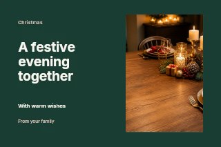 Festive Christmas Dinner Table Setting in Christmas dinner and dance photo layout · Horizontal photo dialogue