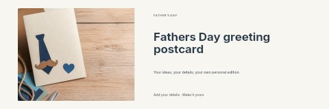 Fathers Day greeting postcard banner template