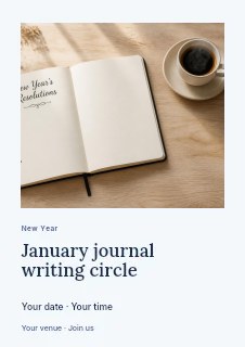 January journal writing circle flyer template · Gallery editorial
