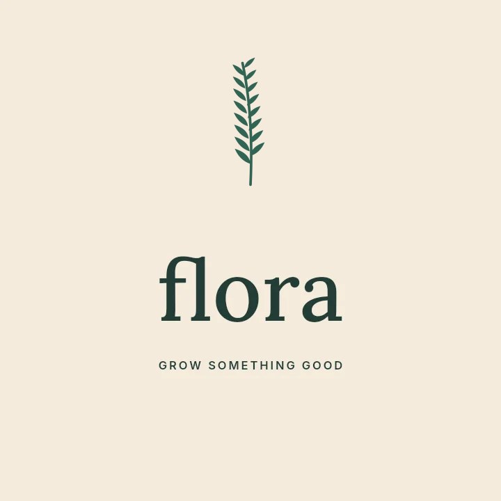 Willow foliage · upright arrangement with 8 leaf pairs in Flora · Botanical logo