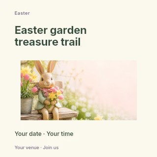 Easter garden treasure trail social media post template · Modern programme