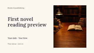 First novel reading preview youtube thumbnail template · Horizontal photo dialogue