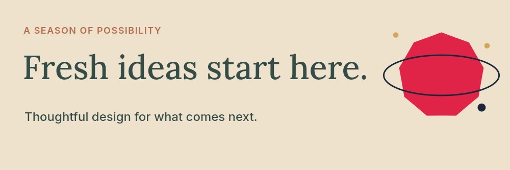 9-point subtle sparkle · orbit composition in Season of fresh ideas · Creative banner