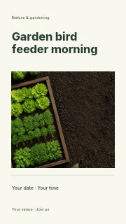 Garden bird feeder morning instagram story template · Title & photograph