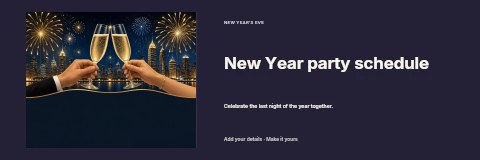 New Year party schedule banner template