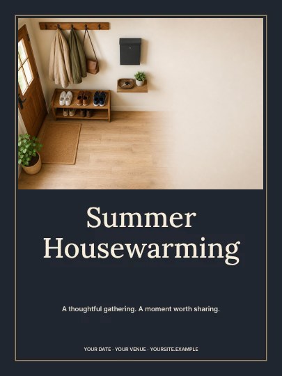 Summer Housewarming · Frame invitation template