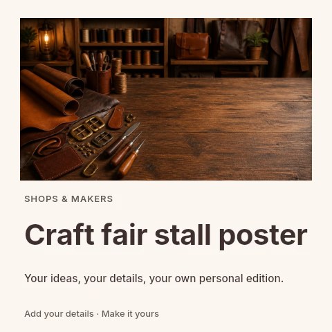 Craft fair stall poster social media post template