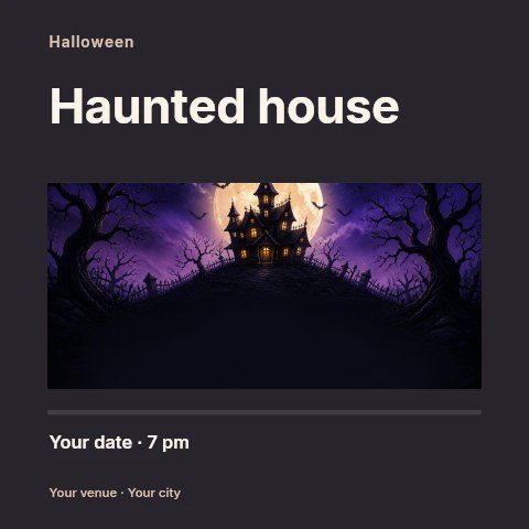 Haunted house social media post template