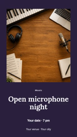 Open microphone night instagram story template