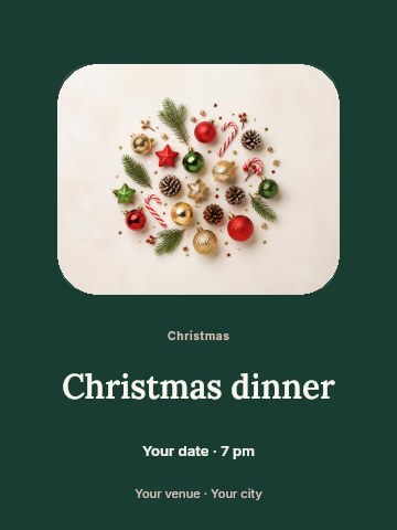 Christmas dinner poster template