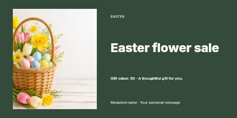Easter flower sale gift voucher template