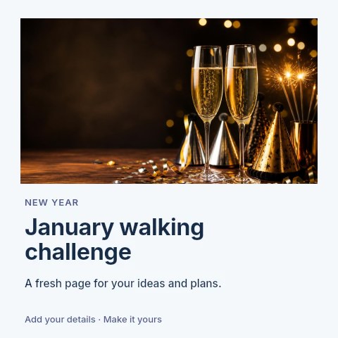 January walking challenge social media post template
