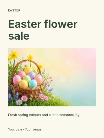 Easter flower sale poster template