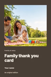 Family thank you card book cover template · Gallery editorial