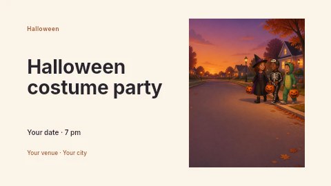 Halloween costume party banner template
