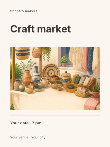 Craft market poster template