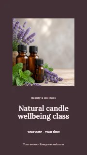 Natural candle wellbeing class instagram story template · Picture window