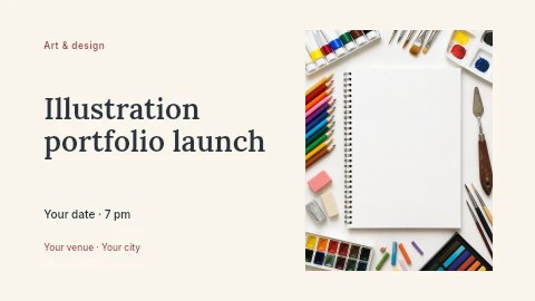 Illustration portfolio launch presentation cover template