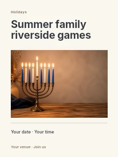 Summer family riverside games poster template · Title & photograph