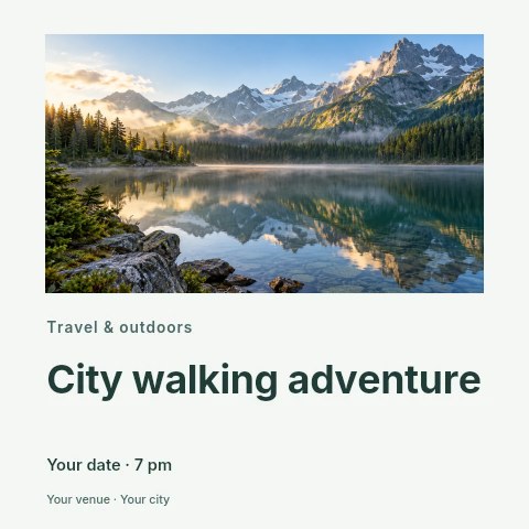City walking adventure social media post template