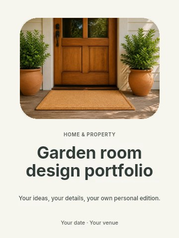 Garden room design portfolio poster template
