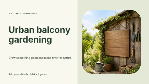 Urban balcony gardening youtube thumbnail template