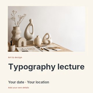 Typography lecture social media post template · Gallery editorial