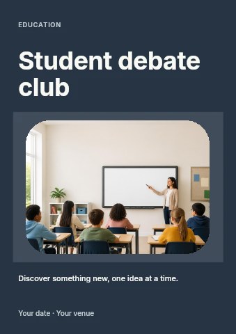 Student debate club flyer template