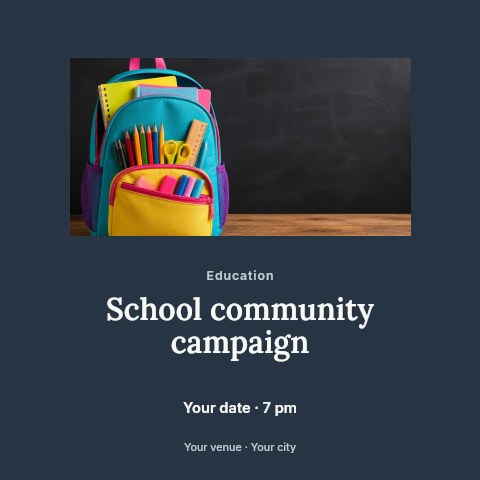 School community campaign social media post template
