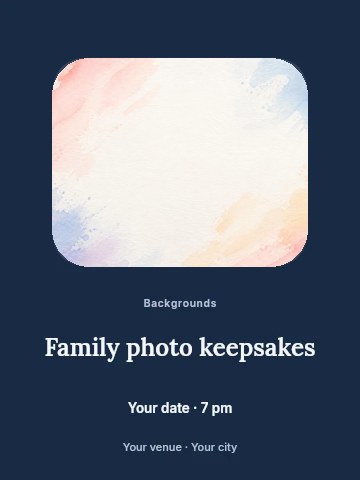 Pastel watercolor background texture in Family photo keepsakes invitation template
