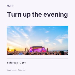 Live music photo announcement social media post template · Title & photograph