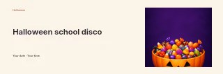 Halloween school disco banner template · Horizontal photo dialogue