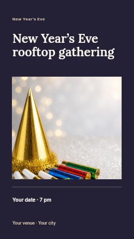 New Year’s Eve rooftop gathering instagram story template