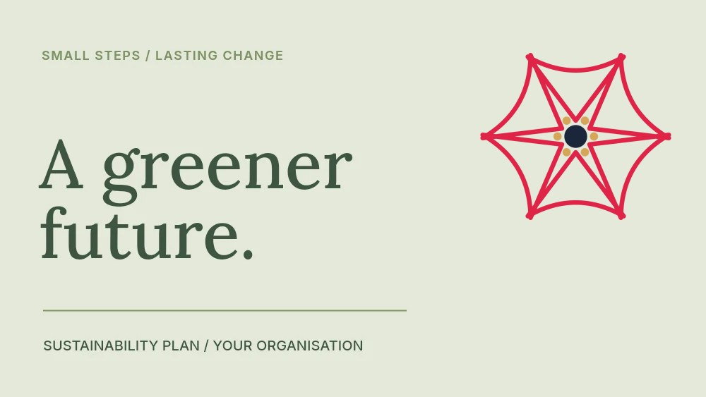 Bell flower · 6 petals and stamen centre in A greener future · Sustainability presentation cover