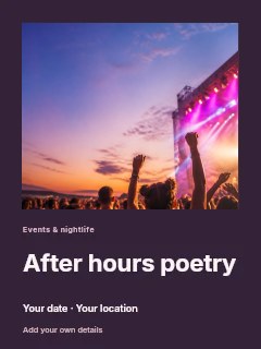 After hours poetry greeting card template · Gallery editorial