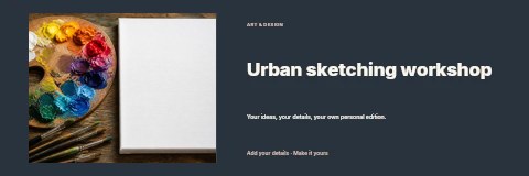 Urban sketching workshop banner template
