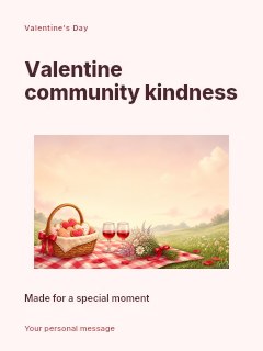 Valentine’s Day Picnic Setup with Cookies and Wine in Valentine community kindness · Modern programme