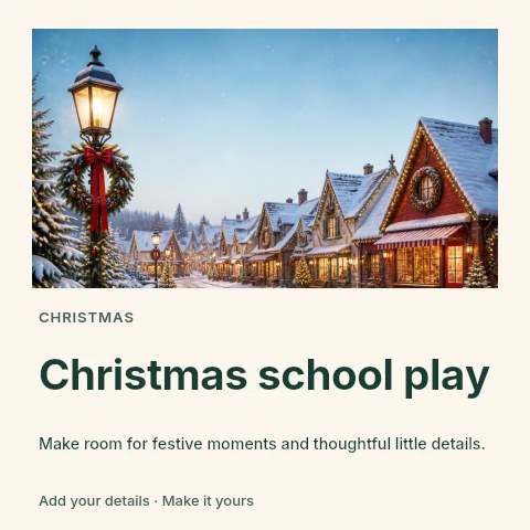 Christmas school play social media post template