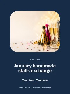 January handmade skills exchange poster template · Picture window