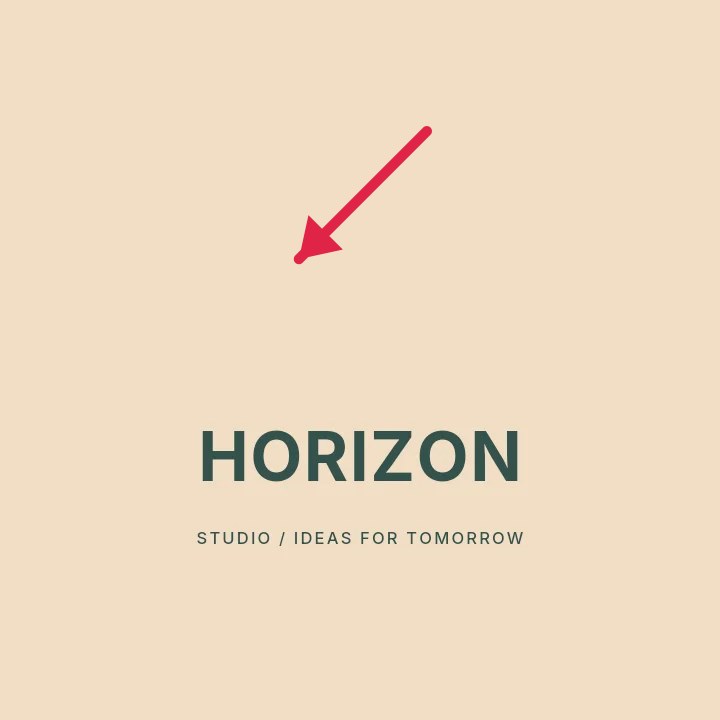South-west straight arrow · solid head in Horizon studio · Illustrated logo