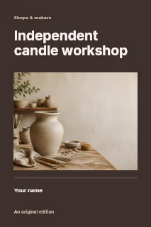 Independent candle workshop book cover template · Title & photograph