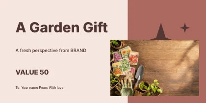 A Garden Gift · Frame gift voucher template