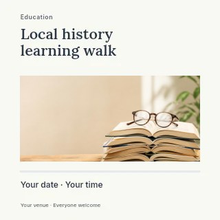Local history learning walk social media post template · Title & photograph