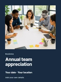 Annual team appreciation greeting card template · Gallery editorial