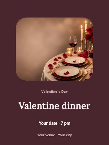 Valentine dinner invitation template