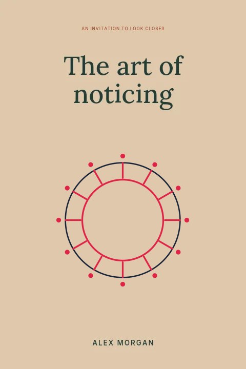 Dot radial emblem · 12 motifs and spokes in The art of noticing · Book cover