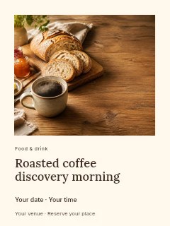 Roasted coffee discovery morning poster template · Gallery editorial