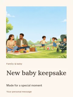New baby keepsake invitation template · Gallery editorial